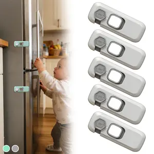 5 Pack Child Proof Refrigerator Lock,Fridge Locks for Kids with Sticky Adhesive Pads,Child Safety Locks for Doors,RV Refrigerator,Oven Lock Child Safety Baby Cabinet Locks