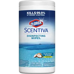 Scentiva Wipes, Bleach Free Cleaning Wipes - Pacific Breeze & Coconut, 70 Count (31767)