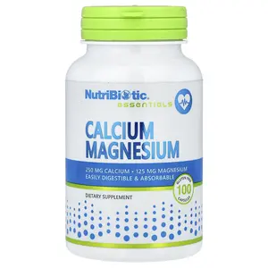 NutriBiotic Essentials, Calcium Magnesium, 100 Gluten Free Capsules