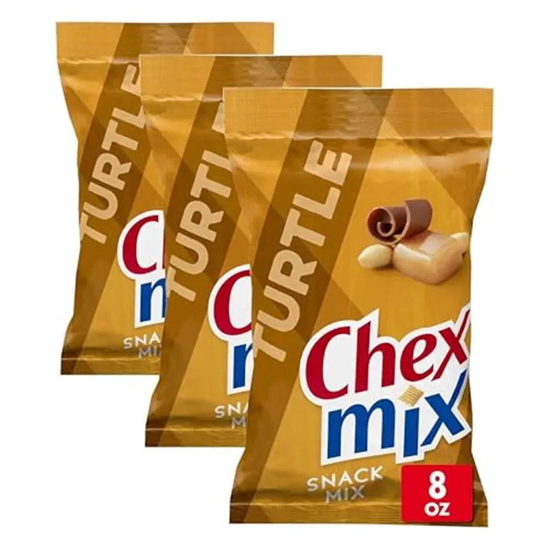 Chex Mix Turtle Snack Mix, Indulgent Snack Bag, 8 oz (Pack of 3)