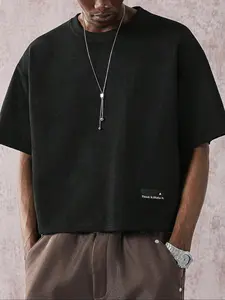 Trendy Suede Short Tee, Loose Fit Streetwear Style, Perfect for Casual, Elevate Your Fashion Game!