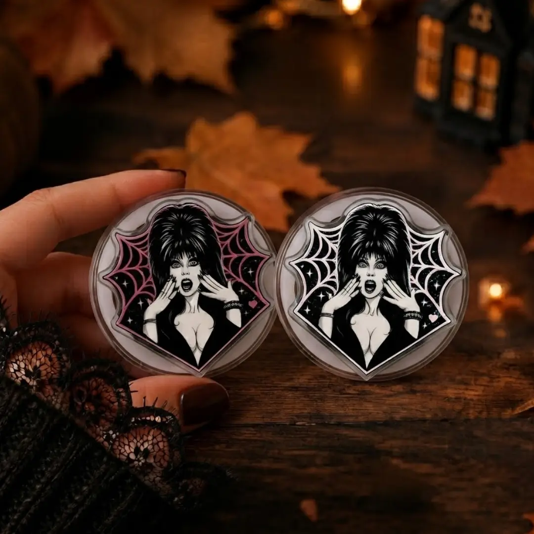 Gothic Horror Woman Phone Grip Halloween Spider Web Vintage Style Holder Stand MagSafe Compatible Spooky Gift for Her