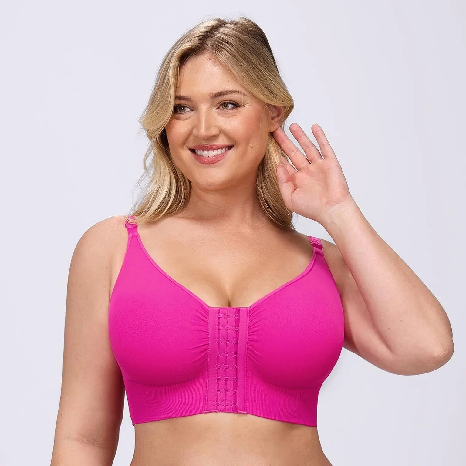 SHAPELLX Front-Closure Seamless Push-Up Bra Top for Women Creator