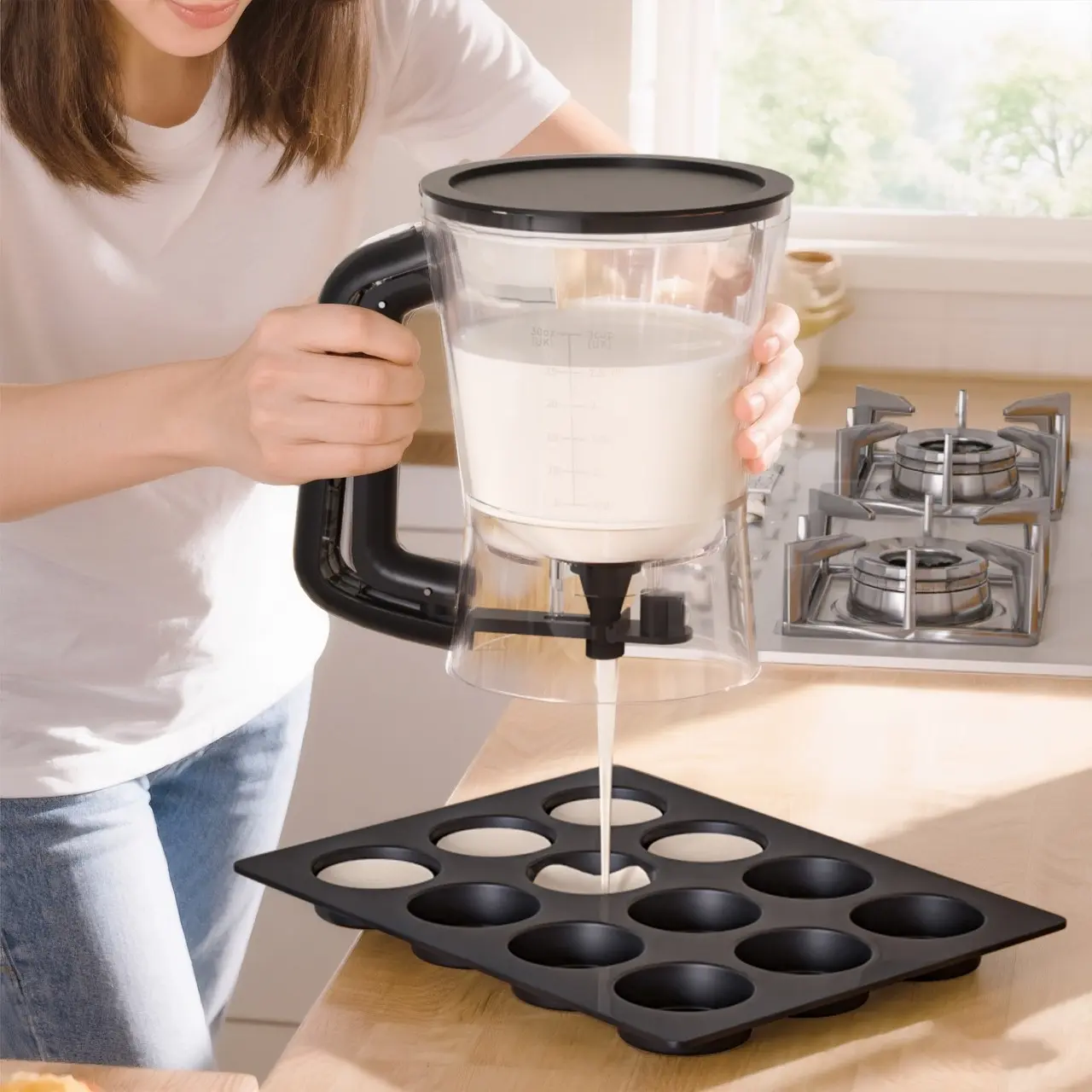 Baking Batter Divider Cup, Practical Handheld Funnel for Cake Making, Baking Utensils, Baking Tools, Home Baking Supplies
