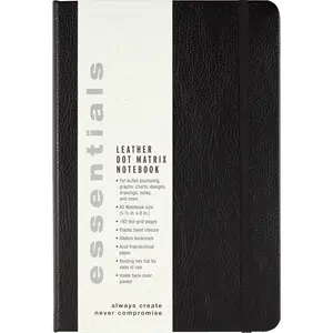Essentials Leather Dot Matrix Notebook, Large, A5 Size
