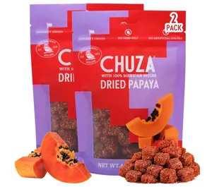 CHUZA Spicy Dried Papaya, Mexican Snacks Chili Strawberry Dried Fruit, Spicy Mexican Candy for Adults and Children, Natural Dried Papaya - 2 Pack