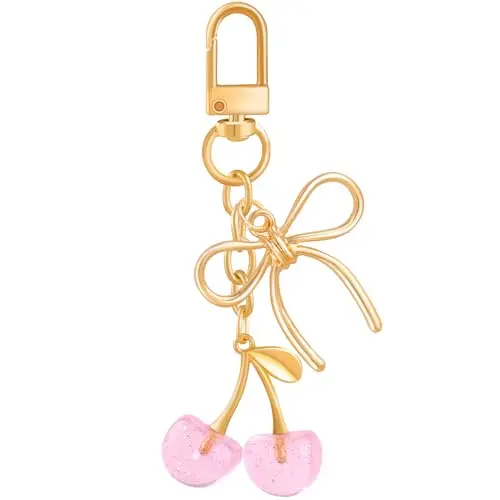 A19 1pcs Bow Cherry Charm (Pink)