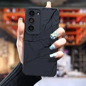 Phone Case - Black Black Lightning Pattern Phone Case for Samsung Galaxy S24 Ultra/S24 Plus/S24/S23 Ultra/S23 FE/A55/A54/A53/A52/A52S/A51/A50/A50S/A35/A34/A33/A32/A24/A23/A22/A21S/A20/A20S/A15