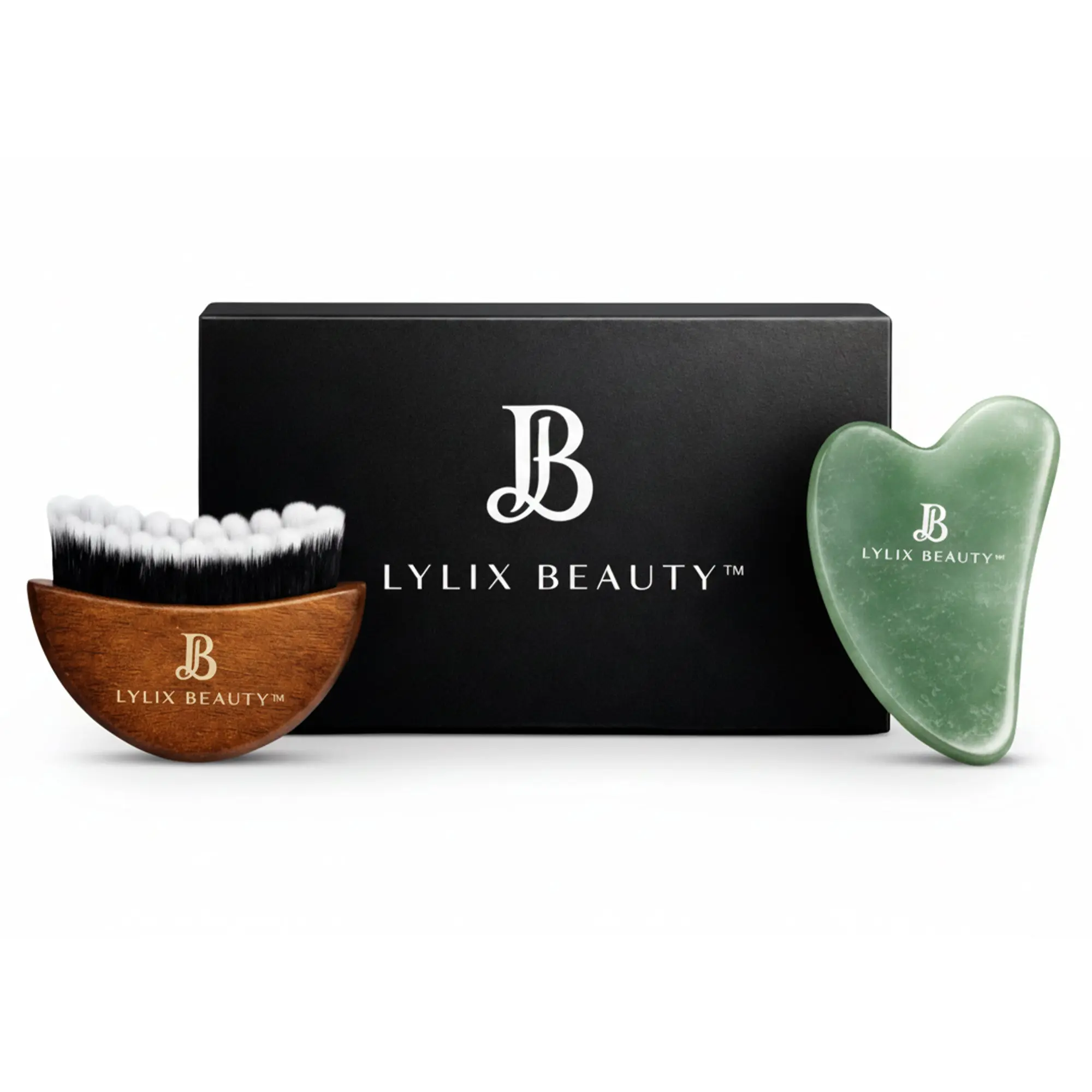 Lylix Beauty Lymphatic Facial Brush & Gua Sha Set