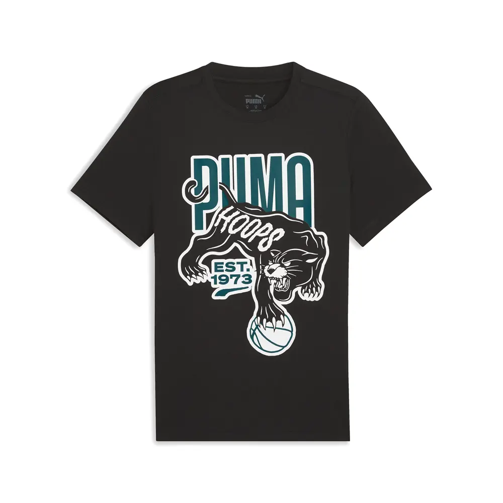 PUMA Mens Winning Shot Graphic Crew Neck Short Sleeve Casual Tops Casual - Black