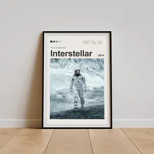 Interstellar Poster, Interstellar Print, Movie , Living Room Poster, Movie Art, Minimalist Movie Poster, (Note Frame Shown For Display Y2K Room Wall Decoration