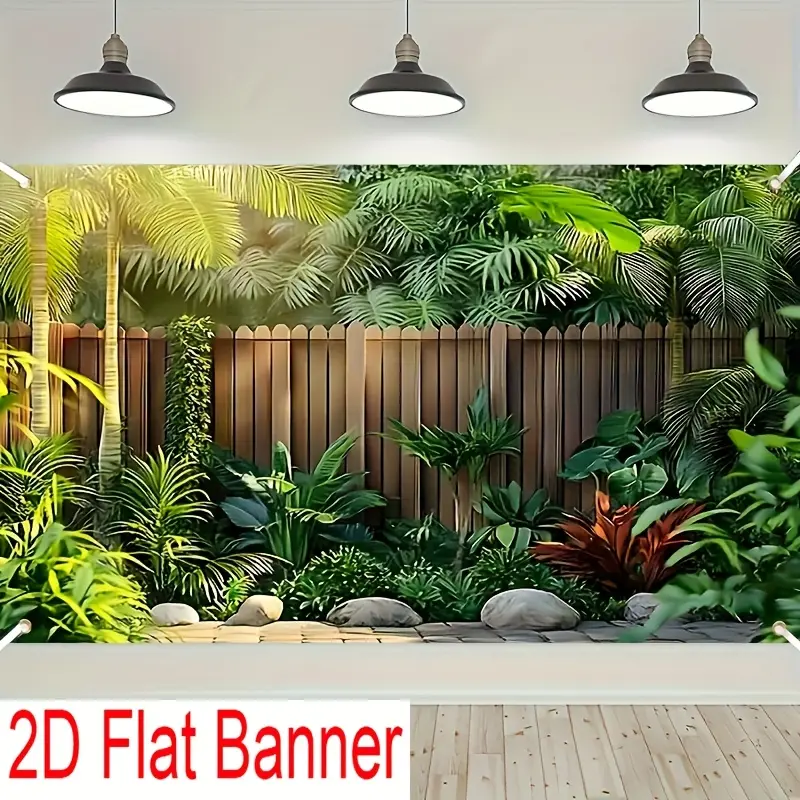Lush Garden Backdrop Green Fence Nature Backdrop Botanical Background Cloth Garden Tapestry Wall Hanging Photography Background Polyester Fiber Wedding Birthday Party Outdoor Indoor Event Decor Studio Prop Scenic Wall