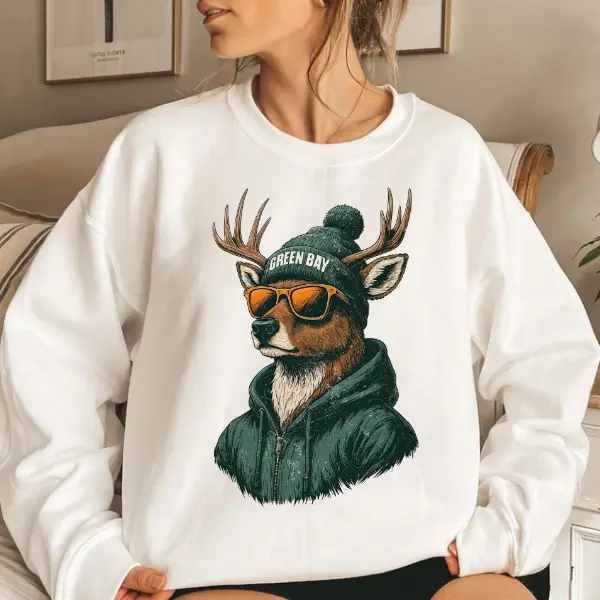 Green Bay Mascot Football Sweatshirt, Retro Style 90s Unisex Crewneck, Green Bay Football Family Matching Game Day Fan