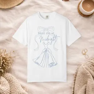 Comfort Colors Meet Me at Midnight Princess T-Shirt Fairy Tale Dress Princess Graphic Tee