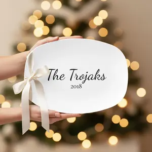 Personalized Family Name Serving Platter, Custom Last Name Plate with Established Year, Wedding & Anniversary Gift Keepsake
