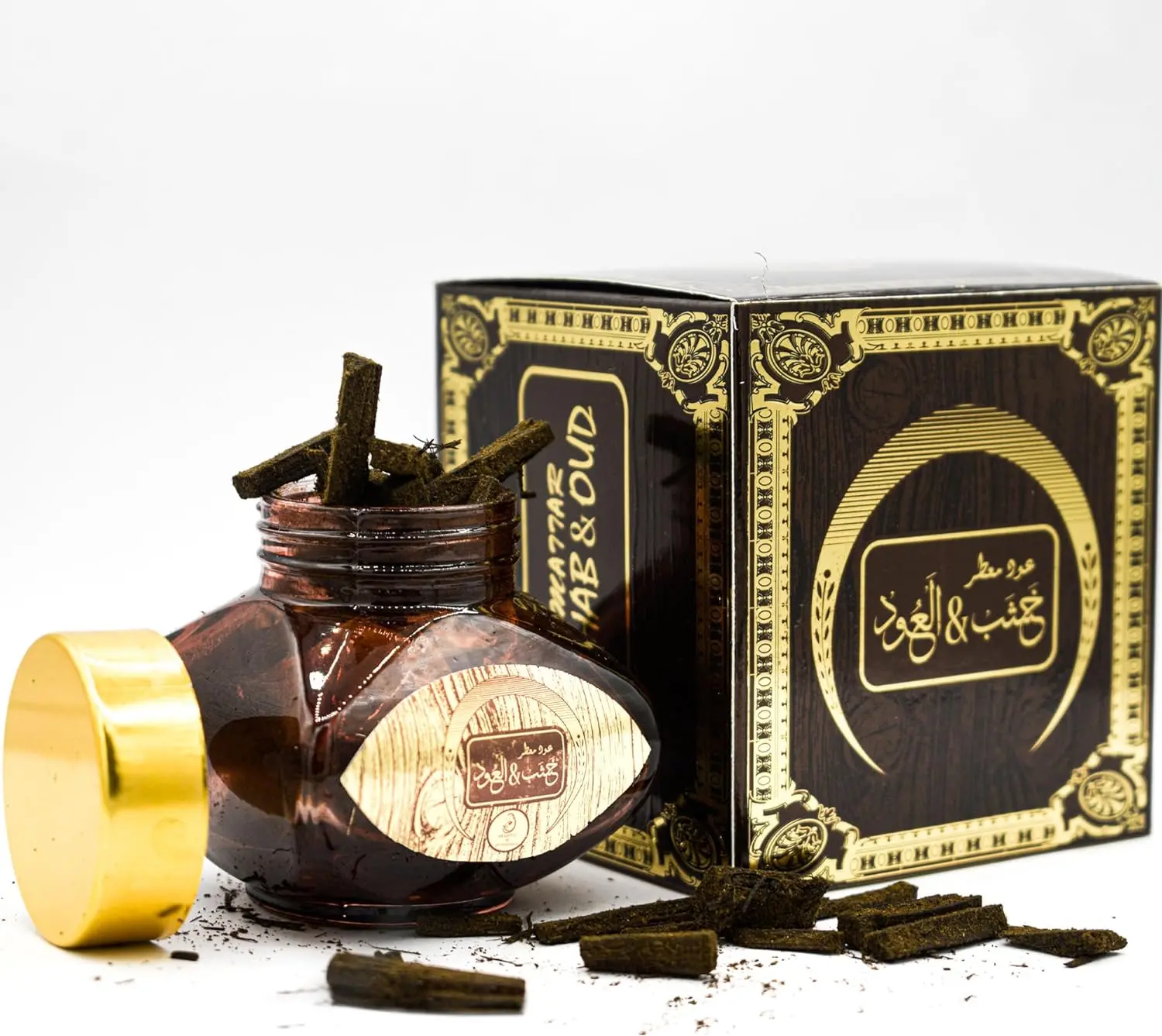 ARABIYAT Oud Wood Incense Charcoal Chips - Agarwood | Oudh Bakhoor | Arabian Oud Sticks | Inciensos Aromaticos para La Casa | Long Lasting Fragrance | Use for Meditation and Relaxation - 25g Long-lasting Decoration | Woody Scent
