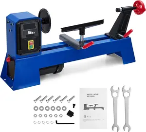 Wood Lathe Machine, 14x20/40 in, 400 w 1/2 HP Bench Top Wood Turning Lathe with 4 Speeds (890/1260/1760/2600 RPM), Compact & Lightweight for DIYers, Pros, Artists, Blue