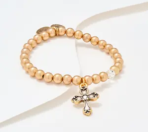 Divinely Guided by Theresa Caputo Cross Stretch Charm Bracelet