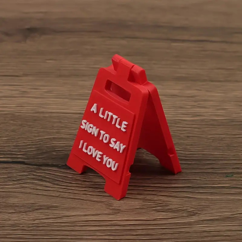 3D Printed Mini Road Barrier Sign, 'i Love You' Symbol Gift, Compact Design for Personalized Messages, Ideal for Special Occasions