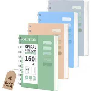 4 count Small Notebook, A6 Mini Notebooks College Ruled Cute Spiral Pocket Notebook for School Work, 80 Sheets/Note Book,  Office Supplies for Teen Girls,Boys, Multicolor
