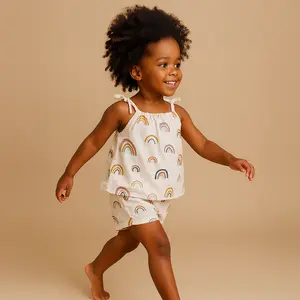 Organic Cotton Tie-Top Set Earthy Rainbows