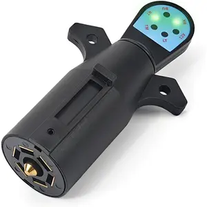 7 Way Trailer Plug Tester, 7 Pin Trailer Light Tester with LED Lights 7 Way Wiring Tester for , Pickup, Towing, RVs - Plug & Play