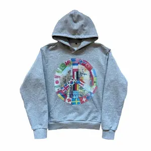 2025 New Y2K Unisex Street Style Hoodie/Jacket with Large Multinational Flag Pattern, Harajuku Casual Pullover for Autumn and Winter