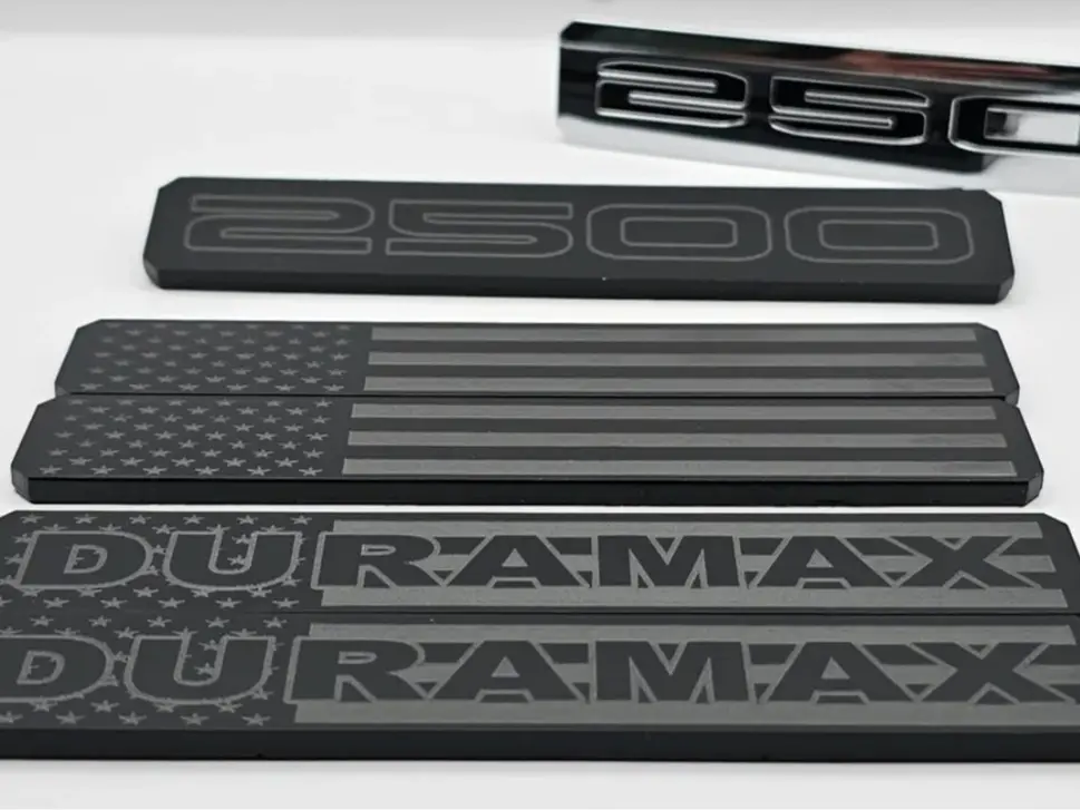 Aftermarket custom emblems compatible with 2024-2025 GMC Seirra 2500 / 3500 Front Bumper Inserts