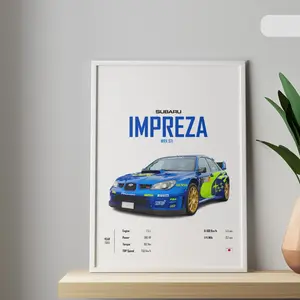 GiftOfHope Impressive Subaru WRX STI Wall Art Unframed Poster Prints For Kids And Boys Room Decor Featuring Japanese JDM Design