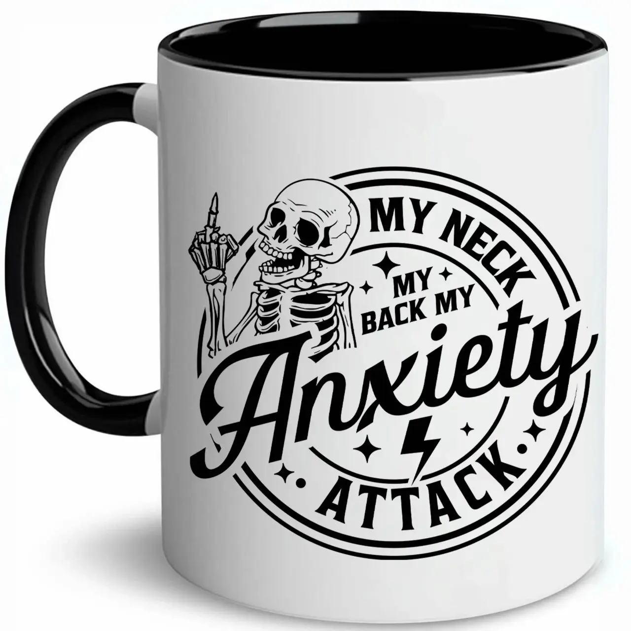 My Neck My Back My Anxiety Attack Mug, Anxiety Mug, Adult Humor Cup, Funny Gift Mug, Sarcastic  Mug, Ceramic Coffee Mug, 11Oz 15Oz Mug