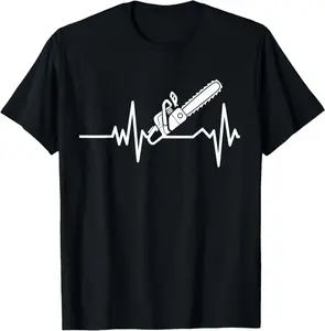 Chainsaw Heartbeat Lumberjack Arborist Logger Gifts For Men T-Shirt
