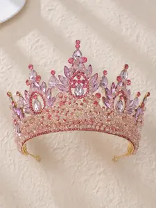 Artificial Crystal Decorated Crown Tiara, Elegant Crown Design, Elegant Bridal Headwear for Wedding Bridal Party Formal Occasions, Fashion Hair Accessories for Women