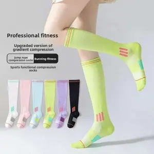 Compression socks for fitness, running, cycling, rope skipping, muscle toning, long-tube yoga, slimming legs, and calf socks.