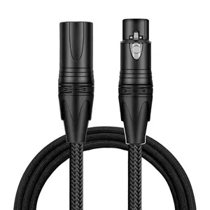 Premium XLR to XlR Cable (3 Feet 1-Pack) Noise-Canceling Balanced Wire Connector, 3 Pin XLR Microphone Cables Oxygen-Free Copper (OFC) Male to Female Mic Cord for Speaker Mixer, Studio,Podcast