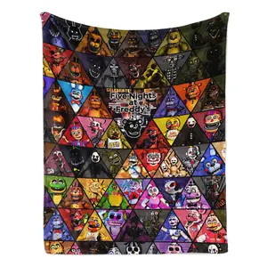 Five Nights at Freddy's flannel blanket, featuring FNAF character prints, is lightweight, comfortable, warm, soft, and durable. Perfect for home, bedroom, living room, sofa, office, travel, camping, overnight stays, and as a gift.