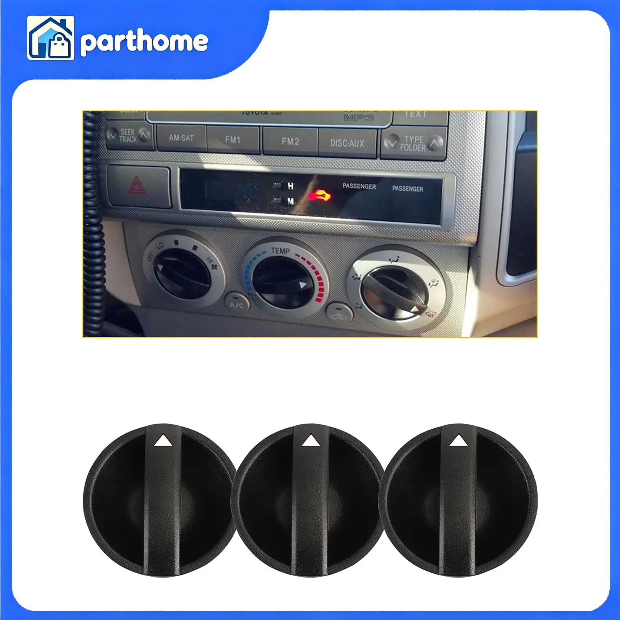 3-Knob AC Climate Control Switch Set (Part No. 65551820A) - Factory New Pack, Durable Direct Replacement for Toyota Tacoma 2005-2011, Brand-New in Factory Packaging