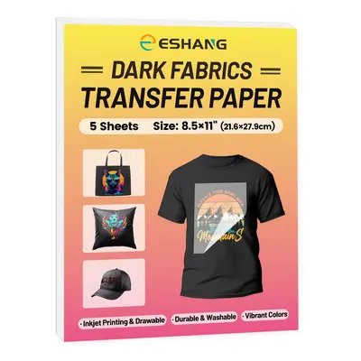 20 Sheets A4 Dark Fabric Inkjet Heat Transfer Paper T Shirt - Foto 5