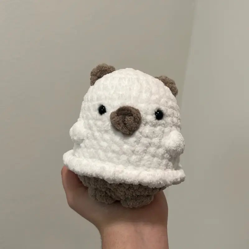 Hand crocheted boo bear