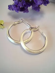 Women's Silver Color Circle Earrings, Matte Frosted Thick Ring Ear Jewelry, Simple Daily Accessory, Versatile Elegant Commute Pendant
