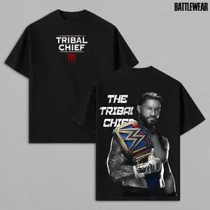 Roman Reigns Tribal Chief T Shirt WWE, OTC Bloodline Wrestling Tee, Champion Belt Graphic Shirt, Unisex Cotton Streetwear, Menswear Casual Outfit, Fan Apparel, Back Print Tee, Wrestling Gift, 2026 WWE Merch