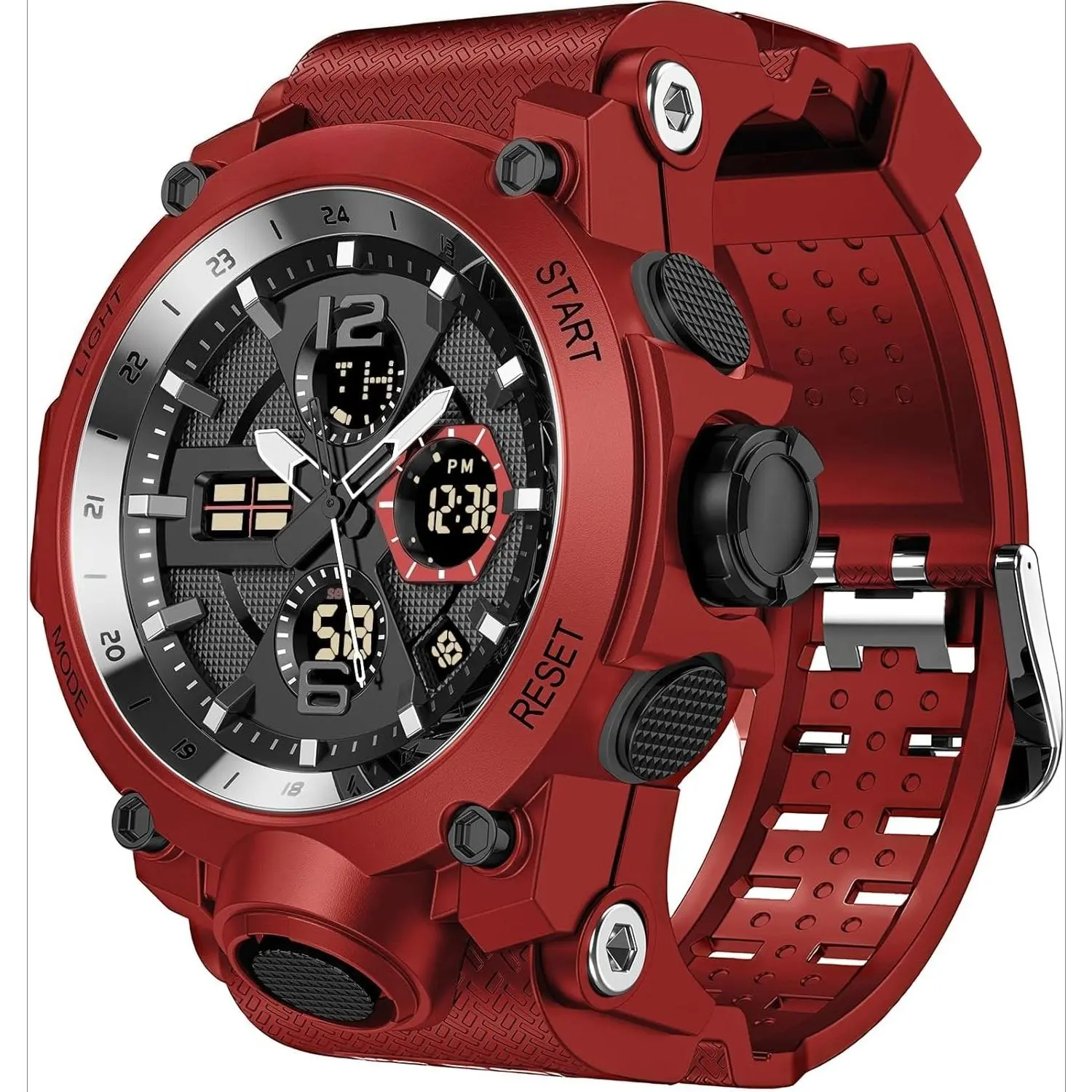 *MWA-PP Mens Sports Wrist Watches Analog Digital Tactical Military Watch Waterproof Gold Watches for Men