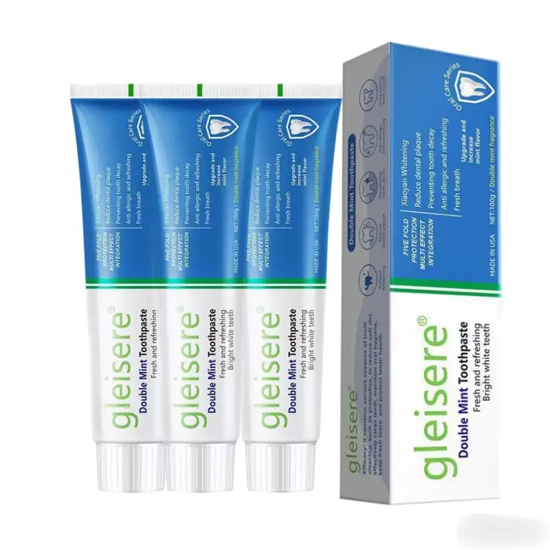 3PCS Double Mint Toothpaste, Specialized in Halitosis, Bright White Teeth, 5-Layer Defense System, 100g