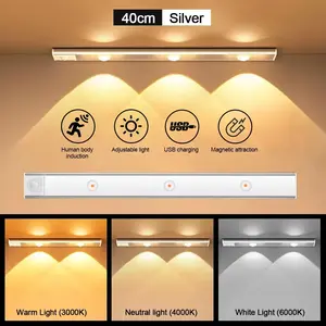 2PC Under Cabinet Lights,Motion Sensor Night Light Indoor,1500mAh USB Rechargeable Light,Magnetic Installation Dimmable Lights for Kitchen,Wardrobe,Pantry, Closet,Bathroom,Stairs,Sink Cabinet,Garage,Thanksgiving decor,Bedroom lighting,Holiday decorations