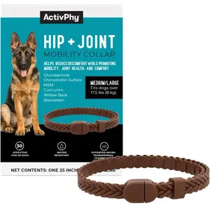 Hip + Joint Mobility Collar for Dogs with Glucosamine, Chondroitin, MSM, and More | Convenient & Easy | 30 Days of Continuous Support | Water Resistant