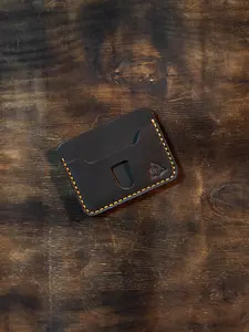 BEEL Handmade Leather Card Holder Slim Minimalist Wallet with Burnished Edges Perfect for Anniversaries Birthdays & Valentines Gifts for Him Her