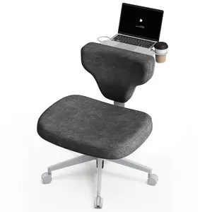 Newtral Ergonomic Cross Legged Office Chair with Lumbar Support and Wheels, Adjustable Height Floor Chair for Home Office Bedroom Reading Meditation, Pet Friendly Design with Back Tray Table
