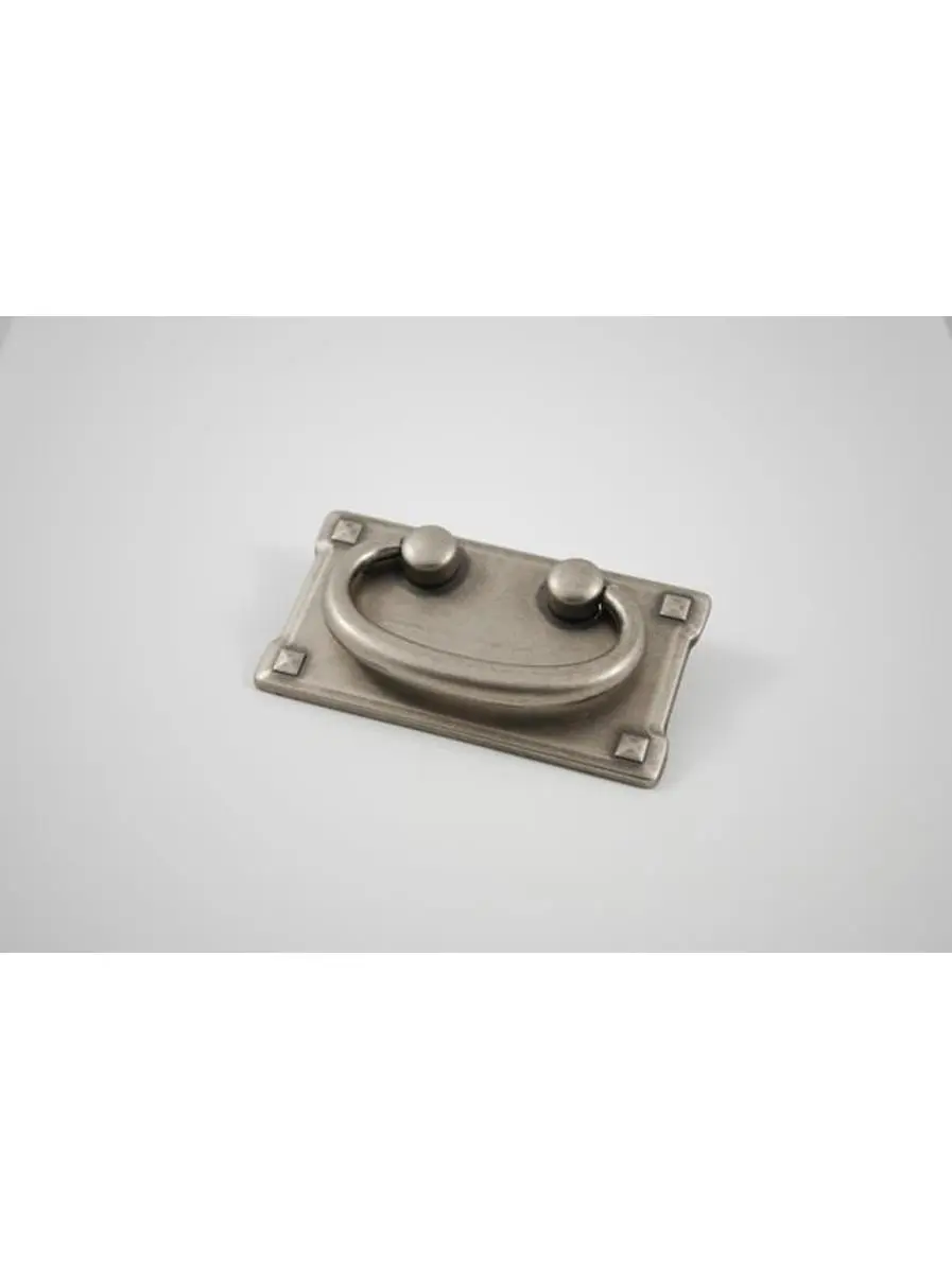 Residential Essentials 10225AP Metal Cabinet Drop Pull - Aged Pewter, Rectangle Backplate, Decorative Appeal, Enhances Cabinet Look for Home Decor