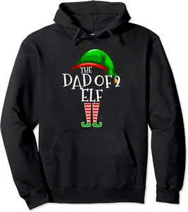 The Dad Of 2 Elf Family Matching Group Christmas Gift Daddy Pullover Hoodie - Latellestcha Shop 69B09J963LC4