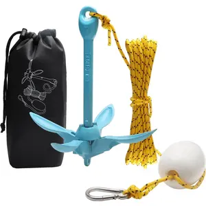 Folding Boat Anchor for Kayaks Canoes SUP Paddle Boards & Jet Skis, with 40ft Tow Rope and Carrying Bag