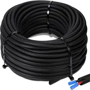 1/4" X 200 Ft Split Wire Loom Tubing Wire Loom Assortment Split  Sleeves Bulk Flexible Electrical Conduit Protective kit